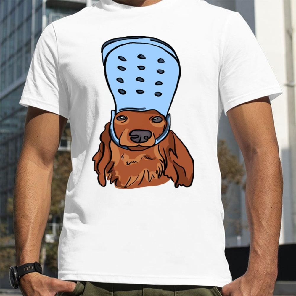 Retro Oatmeal Color Cute Sausage Dog Short Sleeve T-shirt